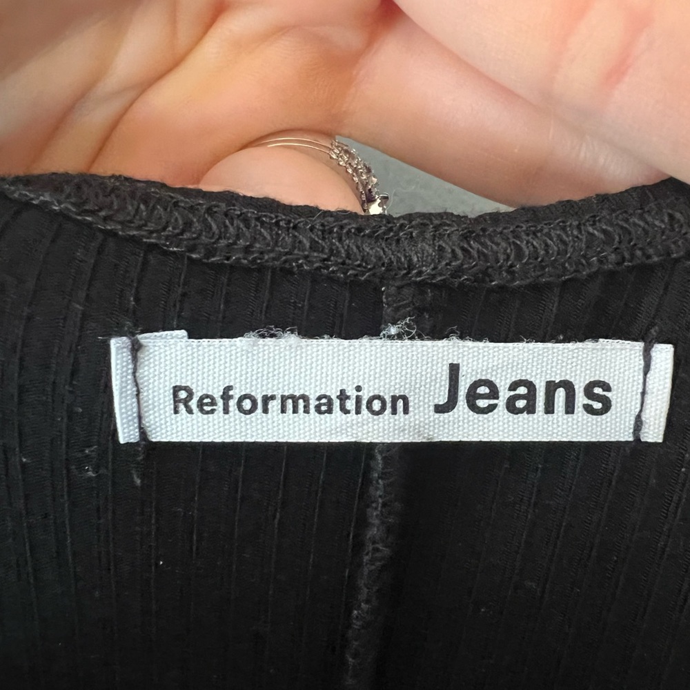 NWOT Reformation Jeans black sleeveless jumpsuit size L - Picture 5 of 11